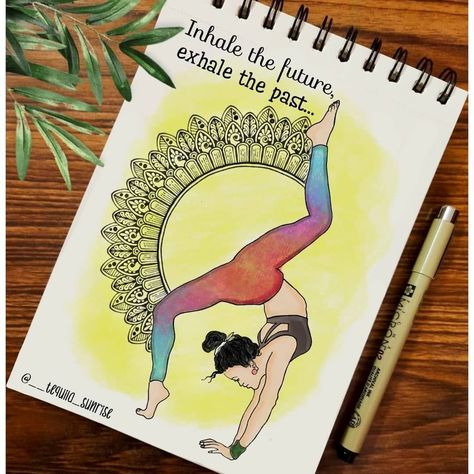 Yoga Day Drawing, Small Mandala, Therapy Art, Mandala Zentangle, Diy Photo Book, Paper Art Design, Easy Mandala Drawing, Dancing Drawings, Easy Cartoon Drawings