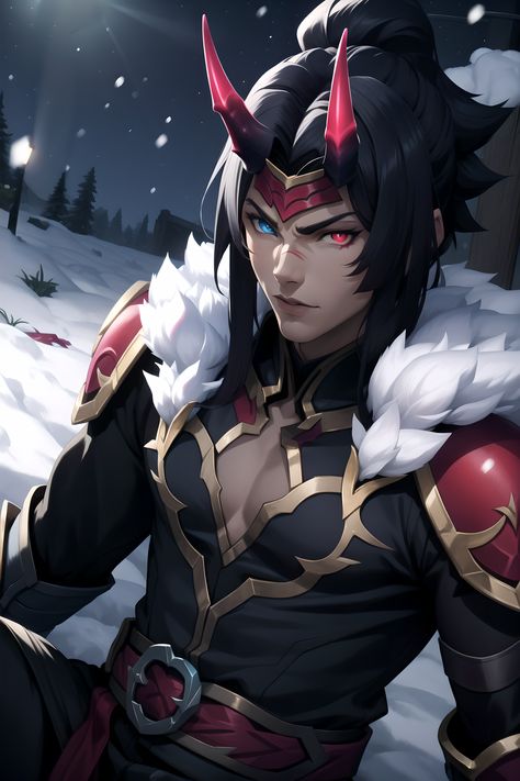 Snow Moon Kayn, Kayn League Of Legends, Snow Moon, Legend Drawing, Lol Champions, Boy Drawing, Fantasy Male, Persona 5, Neon Genesis Evangelion