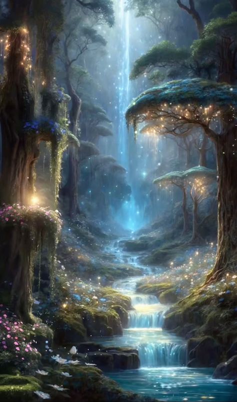 Forest Gif, Magical Woodland, Cute Bunny Pictures, Forest Night, The Darkling, Good Night Flowers, Bright Wallpaper, Underwater Art, Supernatural Beings