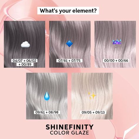 Wella Professional Formulas, Wella Shinefinity Formulas, Shinefinity Formulas, Silver Hair Color Formula, Wella Shinefinity, Grey Brown Hair, Cool Blonde Hair Colour, Toned Hair, Wella Hair Color