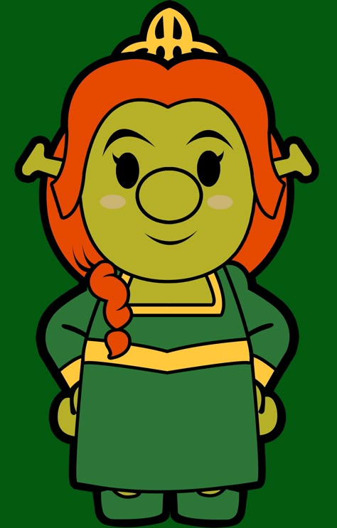 Wear this fiona chibi t-shirt as part of a costume or casual clothing. Fiona Drawing, Shrek Cartoon, Fiona Shrek, Chibi Coloring, Shrek Party, Tufting Ideas, Funny Cartoon Characters, Cartoons Characters, Cartoon Drawing