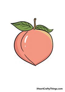 How To Draw A Peach, Peach Art Cute, Peach Drawing Cute, Peaches Drawing, Peach Doodle, Peach Craft, Peach Drawing, Prek Crafts, Loaded Teas