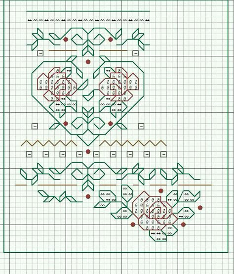 Blackwork Christmas, Valentines Embroidery Patterns, Blackwork Embroidery Designs, Corner Border, Blackwork Embroidery Patterns, Red Cross Stitch, Cross Stitch Blackwork, Blackwork Cross Stitch, Cross Stitch Christmas Stockings