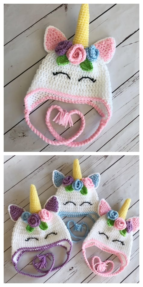 Unicorn Hat Free Crochet Patterns - DIY Magazine Unicorn Beanie Crochet, Unicorn Beanie Crochet Free Pattern, Free Crochet Character Hat Patterns, Unicorn Hat Crochet Pattern Free, Unicorn Crochet Hat Pattern Free, Crochet Baby Unicorn Hat Free Pattern, Free Animal Hat Crochet Patterns, Cute Crochet Baby Hats Free Pattern, Unicorn Hat Crochet