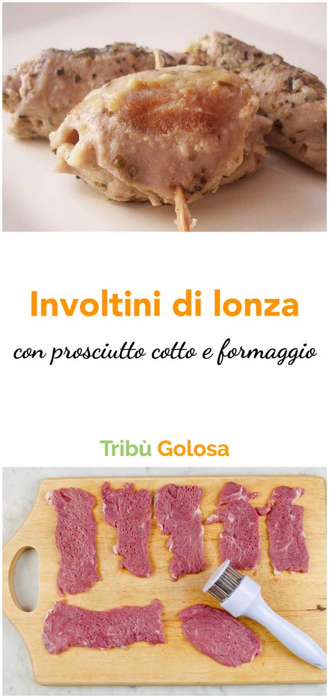 Involtini di lonza con prosciutto cotto e formaggio Italian Dinners, Italian Dinner, Sicily, French Toast, Pizza, Cooking Recipes, Chef, Meat, Pizzas