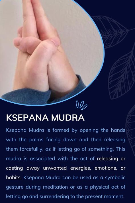 Ksepana Mudra | Hand Mudra and their meaning | Yoga Mudra For Letting Go, Mudra For Energy, Ksepana Mudra, Mudras Meanings Hands, Mudra For Overthinking, Mudras Meanings Hands Meditation, Mudras Meanings, Confidence Mudra, Jnana Mudra