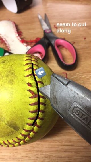 Softball or Baseball Key Chain : 7 Steps (with Pictures) - Instructables Softball Diy Gifts, Diy Softball Gifts, Softball Gifts For Players Diy, Softball Banquet, Halloween Softball, Softball Keychain, Softball Bag Tags, Softball Posters, Side Hussle