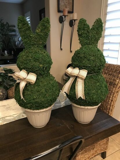 How to Make a Bunny Topiary DIY | Hometalk Bunny Topiary, Diy Holiday Crafts, Diy Easter Decor, Diy Easter Crafts, Diy Osterschmuck, Topiary Diy, Diy Bunny, Pumpkin Topiary, Crafts Easter