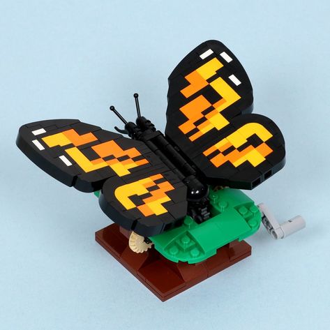 Butterfly | A small kinetic sculpture of a butterfly sunning… | Flickr Lego Kits, Lego Animals, Lego House, Kinetic Sculpture, Small Sculptures, Custom Lego, Lego Parts, Lego Group, Lego Moc