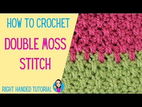 (63) How To Crochet Double Moss Stitch - Extended Linen Stitch - Right Handed Tutorial UK Crochet Terms - YouTube Double Moss Stitch, Uk Crochet Terms, Crochet Terms, Linen Stitch, Moss Stitch, How To Crochet, Double Crochet, Crochet Tutorial, Crochet Stitches