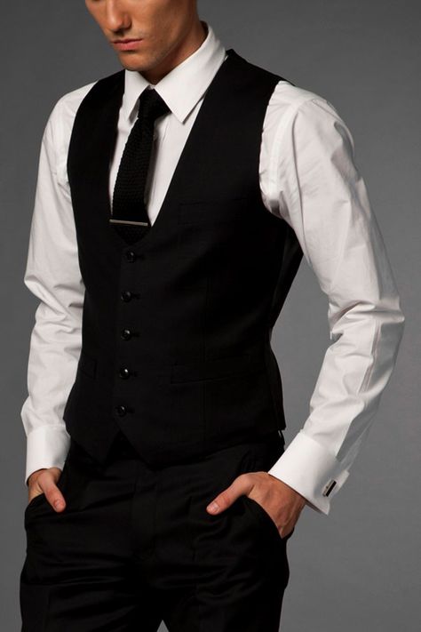 14 Splendid Wedding Outfits for Guys in 2020 | Pouted.com Vest Wedding Outfits Men, Man In Formal Wear, Prom Vest For Guys, Black Waistcoat Outfit Men, Cute Suits For Guys, Men In Vests Classy, Black Suit With Waistcoat, Vest Styles For Men, Waistcoats Outfits