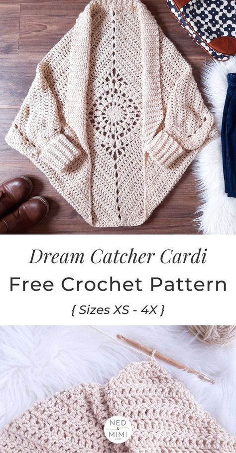 Chunky Crochet Cardigan, Crochet Cocoon, Crochet Cardigan Pattern Free, Poncho Crochet, Gilet Crochet, Crochet Shrug Pattern, Shrug Pattern, Crochet Braid Styles, Crochet Shrug