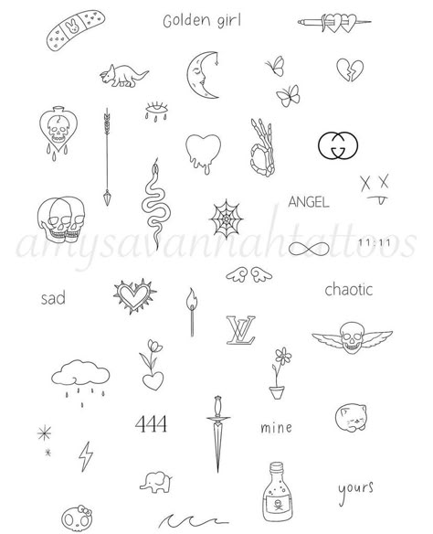 Cute Dainty Hand Tattoos, Tiny Tat Flash Sheet, Arm Tattoo Collage, Tattoos That Mean Friendship, Aesthetic Mini Tattoo, Hand Tattoos Writing, Small Simplistic Tattoos, Writing On Hand Tattoo, Hand Poked Tattoo Ideas