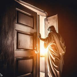 jesus knocking on the door - Image Creator from Microsoft Bing Holding Door Open For Someone, Door Opening Video Animation, Jesus Knocking On The Door Picture, Open Door Cartoon, Jesus Knocking On Door, Jesus Knocking On The Door, God Opens Doors, Jesus Door, Animated Bible