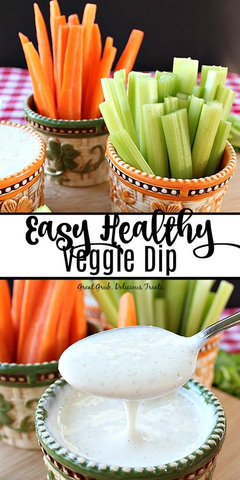 Easy Healthy Veggie Dip is a low fat, delicious veggie dip that is made with only 3 ingredients. #healthyeating #veggiedip #dip #appetizers #greatgrubdelicioustreats Low Fat Dips Appetizers, Vegetable Dips Recipes Easy Healthy, Vegetable Dip Recipe Healthy, Low Fat Dip For Veggies, Low Calorie Dips For Veggies, Low Calorie Vegetable Dip, Low Fat Appetizers, Healthy Veggie Dip, Vegetable Dip Recipe