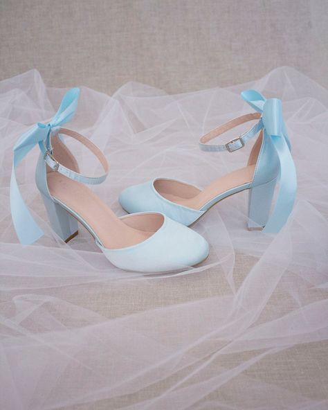 Cinderella Quince, Heels Bride, Light Blue Heels, Cinderella Heels, Women Wedding Shoes, Blue Satin Heels, Bridesmaids Shoes, Medium Heel Shoes, Heels Aesthetic