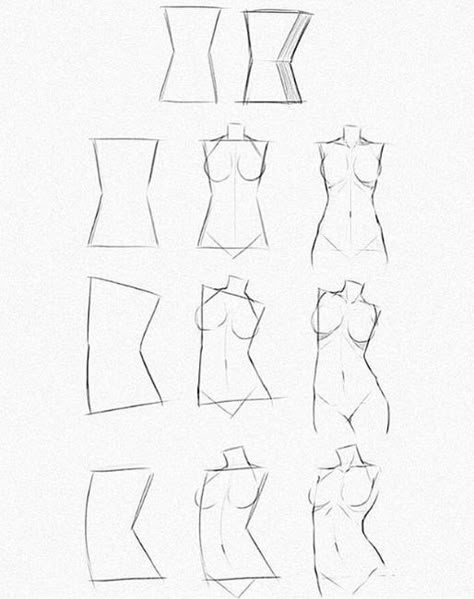 How To Draw Female Figure Step By Step, Female Proportions Drawing, How To Draw Girls Bodies, Sketch Of Girl Body, Body Sketch Step By Step, Body Tips Drawing, How To Draw Girl Bodies, Girls Body Drawing, Girl Body Sketch