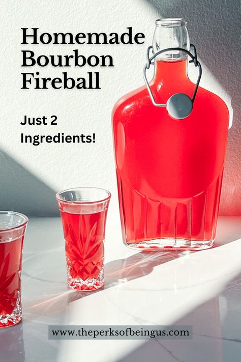 Homemade Fireball Whiskey, Fireball And Cream Soda, Homemade Fireball, Fireball Recipes, Fireball Drinks, Homemade Bourbon, Red Hots Candy, Apple Cider Drink, Cider Drinks