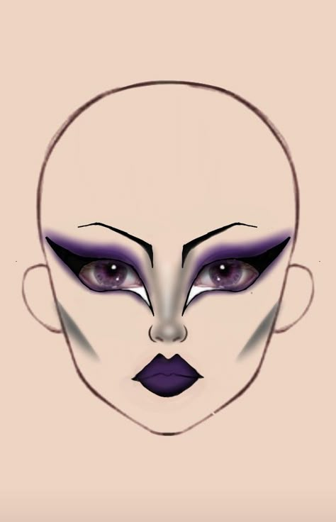 Tradgoth makeup Purple Trad Goth Makeup, Purple Gothic Makeup, Goth Makeup Ideas Drawing, Trad Goth Makeup Template, Purple Goth Makeup, Goth Makeup Looks, Trad Goth Makeup, Goth Eye Makeup, Purple Goth