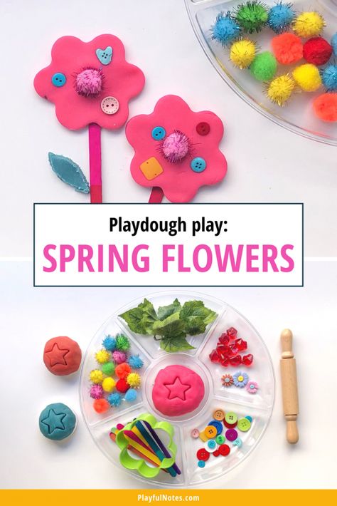 Kindergarten Invitations, Spring Playdough, Fun Spring Activities, Spring Activities For Kids, Play Dough Invitation, Flower Shaped Cookies, Spring Arts And Crafts, Preschool Spring, Spring Activity