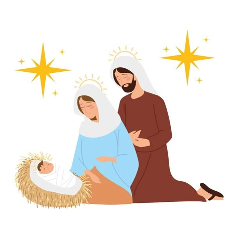 nativity, manger mary joseph baby jesus in crib scene Jesus In A Manger, Nativity Manger, Jesus Mary And Joseph, Oh Holy Night, The Holy Family, Christmas Nativity Scene, The Nativity, Holy Mary, Christian Christmas