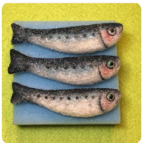 Felted Fish, Sardine Can, Felt Fish, Dry Felting, Art Shadow, Convention Gifts, Needle Felting Kits, Needle Felting Projects, Fibre Art