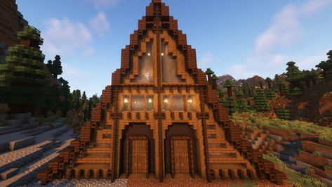 Beautiful and easy minecraft build! A Frame House Minecraft, Minecraft A Frame, Minecraft A Frame House, Minecraft Cabin, Minecraft A, Mc Ideas, Frame House, A Frame Cabin, Minecraft Tutorial