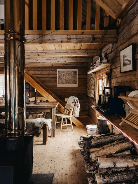 An artist's remote Lapland cabin painstakingly built by hand | House & Garden Suzi Winstanley, English Houses, Rustic Log Cabin, Chalet Design, Off Grid Cabin, Eco Lodge, Boreal Forest, Victorian Cottage, Uk Photos