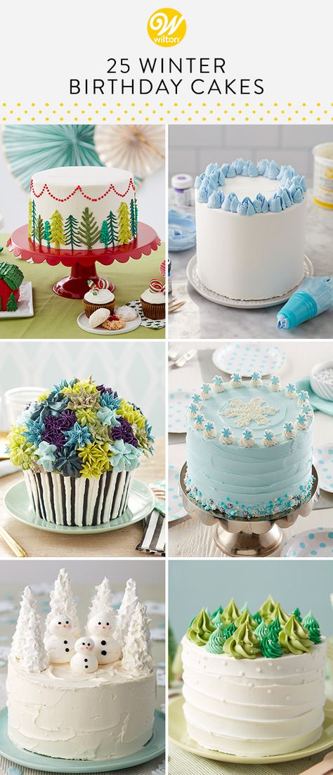 25 Winter Cake Ideas - Best Winter Wonderland Cake Recipes Winter Birthday Cakes, Winter Cakes Birthday, Winter Cake Decorating, Winter Cake Ideas, Moose Cake, Snow Cake, Giant Cupcake Cakes, Winter Wonderland Cake, Mint Cake