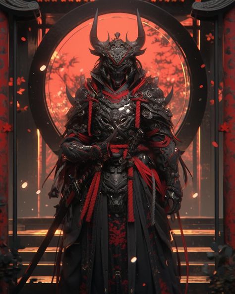 Arcane Punk, Oni Warrior, Modern Samurai, Samurai Concept, Warrior Concept Art, Japanese Warrior, Samurai Art, Superhero Design, Male Art