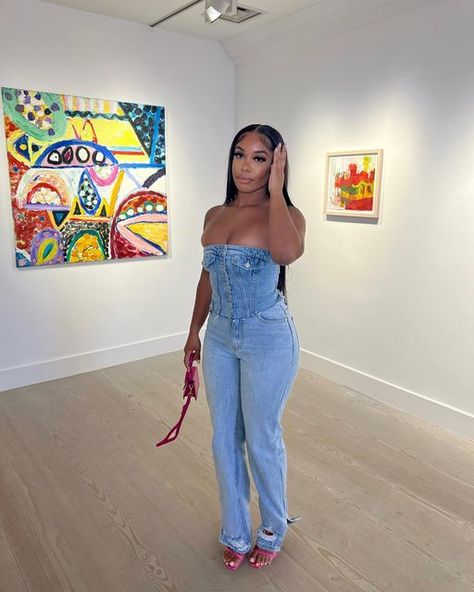 Tansldn on Instagram: "4ever that girl. @prettylittlething AD" Denim Romper Outfit, Denim Top Outfit, Romper Outfit Black, Cute Birthday Outfits, Romper Outfit, Crop Top Outfits, Cute Swag Outfits, Baddie Outfits Casual