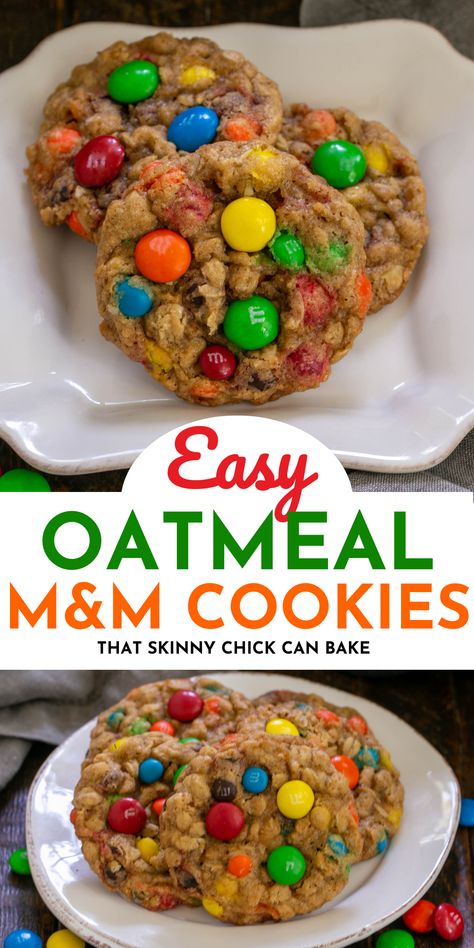 Oatmeal Mm Cookies, Oatmeal M M Cookies, M M Oatmeal Cookies Recipe, M And M Oatmeal Cookies, Oatmeal M M Cookies Recipe, Oatmeal M And M Cookies, Recipes With M & M's, Peanut M&m Cookies Recipes, Oatmeal M&m Cookies