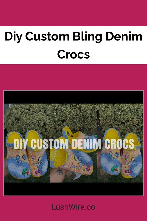 Diy Custom Bling Denim Crocs Denim Crocs, Bling Denim, Custom Bling, Custom Clothing, Every Step You Take, Fabric Markers, Edgy Look, Clothing Ideas, Diy Custom