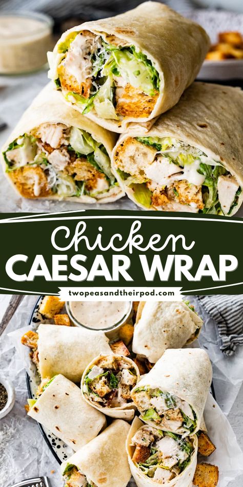 This Chicken Caesar Wrap makes a great summer lunch idea or an easy dinner idea for the family! This recipe tastes like classic Caesar salad! It also makes an easy Spring recipe! Save this pin. Best Chicken For Ceasar Salad, Easy Dinner Recipes Wraps, Best Easy Lunch Recipes, Chicken Caesar Salad Wrap Recipe, Dinner Ideas Wraps, Easy Wrap Recipes For Lunch, Easy Fresh Lunch Ideas, Easy Family Lunches, Healthy Recipes Wraps