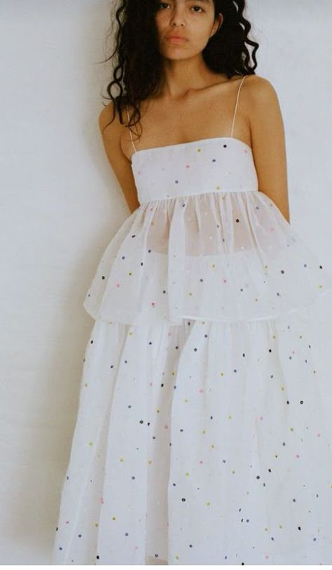 White Dress Pearl Straps, Organdy Dress, Cecilie Bahnsen, Luxury Clothing, Mode Inspiration, Retro Outfits, Fashion Sewing, Dream Dress, Luxury Outfits