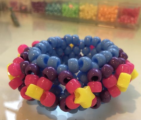 Kandi Panel, Rave Crafts, Kandi Diy, Blue Kandi, Kandi Creations, 3d Kandi Cuff, 3d Kandi, Rave Bracelets, Kandi Cuff Patterns