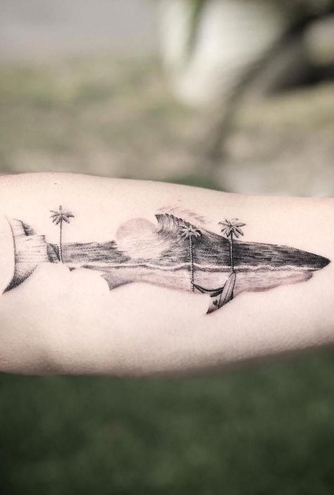 Scuba Tattoo, Hai Tattoo, People Architecture, Surf Tattoo, Architecture Nature, Whale Tattoos, Shark Tattoo, Ocean Tattoos, Geometric Tattoos