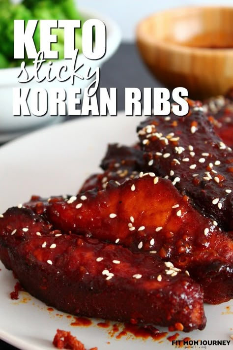 Korean Style Ribs, Keto Korean, Korean Ribs, Boneless Pork Ribs, Boneless Ribs, Keto Beef, Short Ribs Recipe, Keto Dinners, Protein Meals