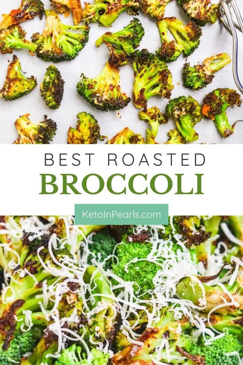 This Roasted Broccoli is an easy and nutritious side dish. Perfectly crispy and seasoned to perfection. Roasted Broccoli Recipes, How To Roast Broccoli, Roast Broccoli, Keto Vegetables, Delicious Low Carb Recipes, How To Roast, Low Carb Vegetables, Healthy Keto, Roasted Broccoli