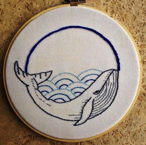 Whale Embroidery, Drawing Examples, Embroidery Transfers, Japanese Embroidery, Animal Embroidery, 자수 디자인, Silk Ribbon Embroidery, Step Drawing, Crewel Embroidery