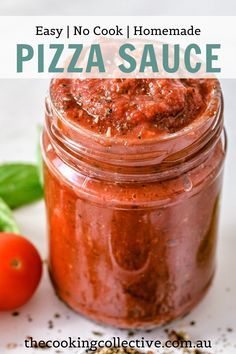 Master your own homemade pizza sauce at home using this simple, no-cook recipe! With a delicious tomato base and authentic Italian flavours, this easy sauce contains minimal ingredients and can be ready in minutes! And homemade pizza sauce tastes SO much better. Store it in your freezer for pizza night at home, any time you want! Pizza Base Sauce Recipes, Tomato Sauce For Pizza Base, Traditional Pizza Sauce, Pizza Base Sauce, Easy Pizza Sauce Recipe, Pizza Night At Home, Easy Pizza Sauce, Pizza Homemade, Food Tutorials