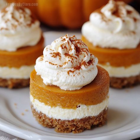 Pumpkin Cheesecake Tarts Recipe, Pumpkin Pie In Muffin Tin, Pumpkin Pie Mini Cheesecakes, Mini Cheesecakes Pumpkin, Pumpkin Pie Recipe Mini, Mini Thanksgiving Cheesecakes, Pumpkin Cheesecake Cupcakes Recipe, Pumpkin Cheesecake Tarts, Easy Mini Pumpkin Pies