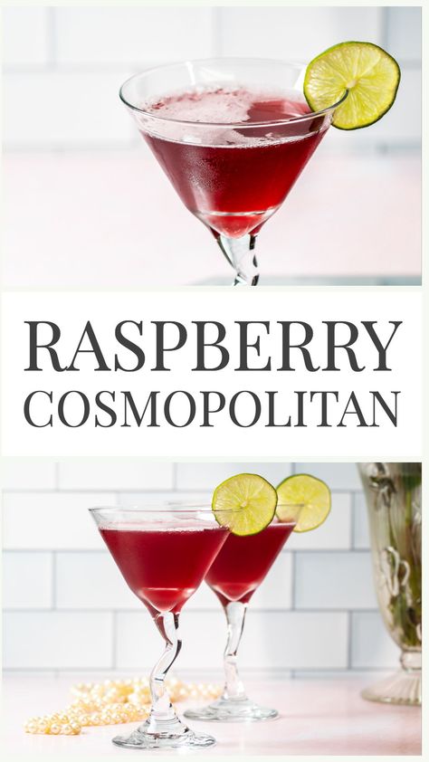 Raspberry Cosmopolitan Drink, Drinks With Raspberry Vodka, Raspberry Vodka Recipes, Raspberry Vodka Cocktails, Raspberry Cosmo, Raspberry Drinks, Raspberry Vodka Drinks, Cosmopolitan Drink Recipe, Aperol Drinks