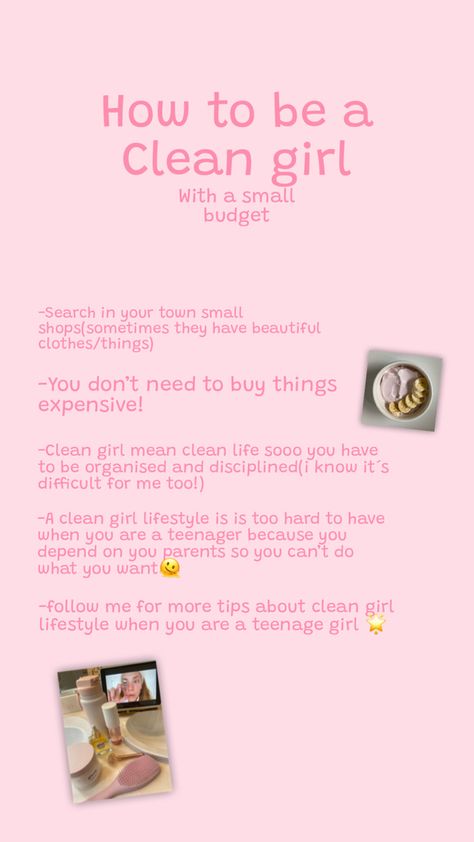 You want to be a clean girl as a teenage girl? Here i wille give you tips to have a healthy lifestyle as a teenager🌟 #healthy #clean #girl #cleangirl #lifestyle #life #style #ysroutfits #outfits Clean Girl Lifestyle, Glow Up Ideas, Clean Life, Girl Lifestyle, Do What You Want, New Year New Me, Small Budget, Girls Life, Lifestyle Tips