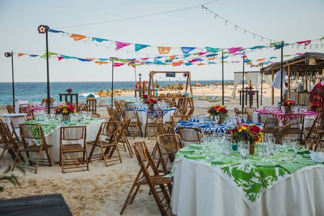 Elena Damy - Festive Mexican-themed Rehearsal Dinner on the Beach - Elena Damy Mexican Beach Party, Beach Rehearsal Dinner, Beach Dinner Parties, Party At The Beach, Rehearsal Dinner Ideas, Mexican Themed Party, Themed Party Ideas, Mexican Themed Weddings, Mexican Beaches