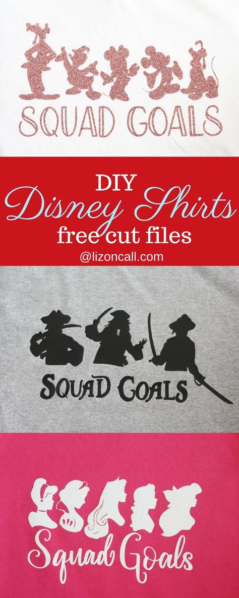 Get the free cut files to make these squad goals DIY Disney shirts for your next trip to Disney World or Disneyland . They will surely help you find your squad while at the parks. #DisneyWorldshirts #DIYDisneyshirts #Disneylandshirts Diy Makeup Organizer, Disney Tshirt, Diy Disney Shirts, Diy Disney, Disneyland Shirts, And So It Begins, Disney World Shirts, Shirt Diy, Free Cut Files