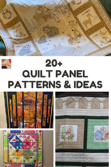 Quilt Panel Wall Hanging Ideas, Ideas For Fabric Panels, Large Panel Quilt Patterns, Panel Quilting Ideas, How To Use A Panel In A Quilt, Quilt Patterns Using Panel Blocks, Quilt Patterns With A Panel, Quilting With Panels Layout, How To Sew A Panel Quilt