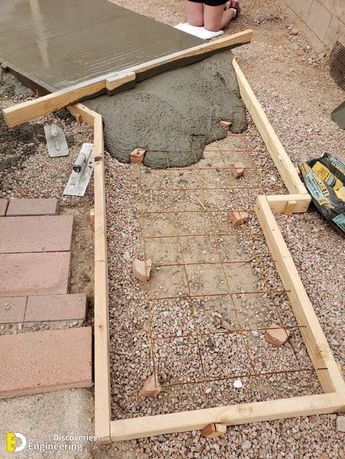 Do-It-Yourself Concrete Paths On A personal Plot - Engineering Discoveries Concrete Paths, Arizona Backyard, Backyard Structures, Concrete Path, Diy Outdoor Fireplace, Outdoor Fireplace Designs, Pathway Landscaping, Outdoor Fireplace Patio, Backyard Fireplace