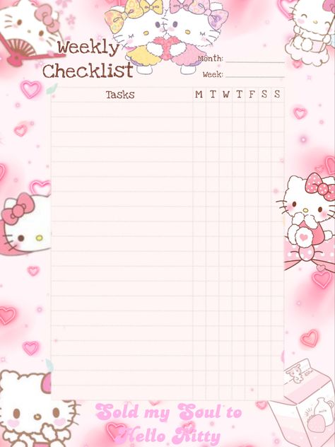 Hello Kitty To Do List Template, Hello Kitty Planner Printables Free, Hello Kitty To Do List Printable, Hello Kitty Digital Planner, Hello Kitty Daily Planner, Hello Kitty Planner Template, Hello Kitty To Do List, Kawaii To Do List, Hello Kitty Planner