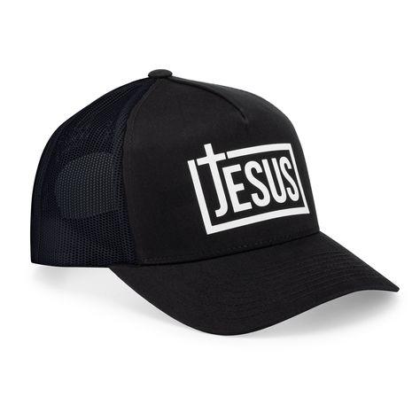 "- Jesus Cross Design: Let everyone know about your faith with this Jesus Christian hat, featuring the cross. - Heat Transfer Vinyl Design: The Jesus design in our hats is made from heat transfer vinyl material. This material is thick and flexible. It is heat pressed onto the hat, giving the design a matte finish. - Trucker Mesh Hat: This Jesus trucker hat features mesh on the back. It is also adjustable, providing full comfort. - Printed in USA: Our Christian baseball caps, featuring the Jesus Bible Clothing, Music And The Brain, Jesus Design, Christian Hats, Christian Shirts Designs, Mens Trucker Hat, Christian Hoodies, Cross Christian, Jesus Cross